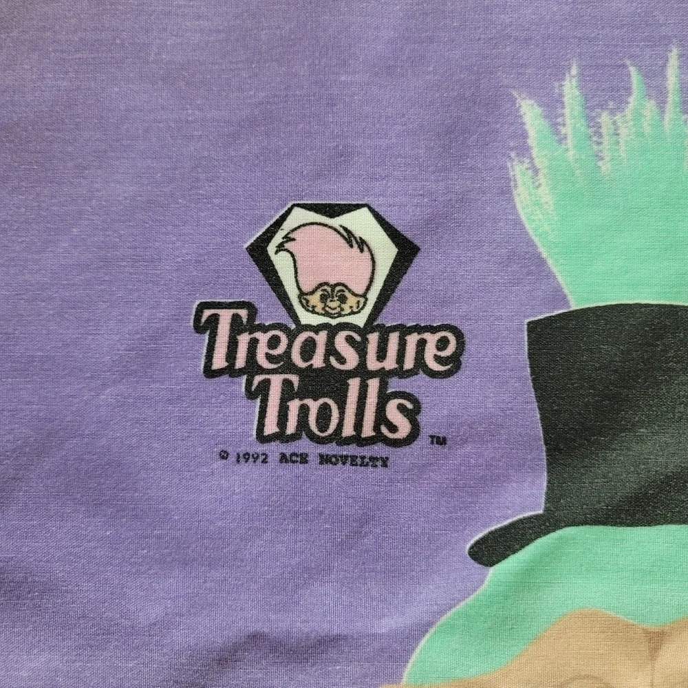 VTG 1992‎ Treasure Trolls Purple Pillowcase